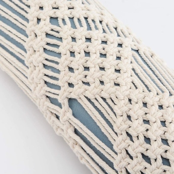 Macrame Yoga Bag Cotton Handmade w/ Tassel Fringe • Bohemian Yoga Accessories - Picture 5 of 5